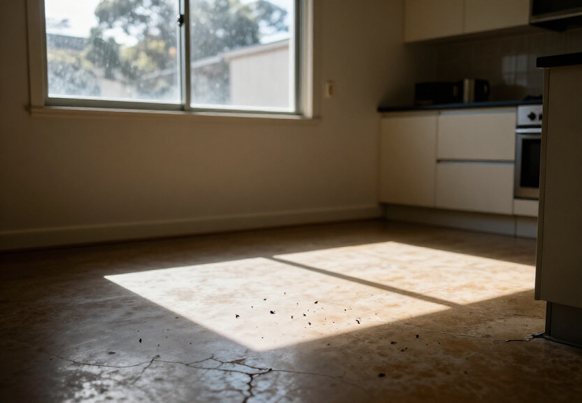Cockroach infestation in a Glebe apartment bathroom before treatment